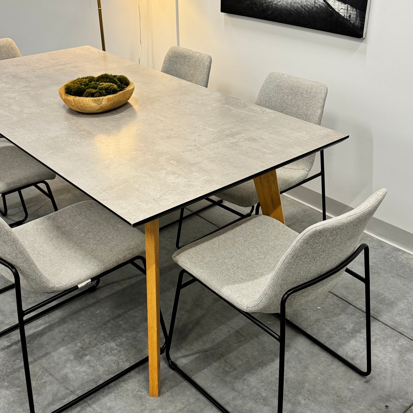Faux Concrete Dining Table and Wood Legs (Table Only)