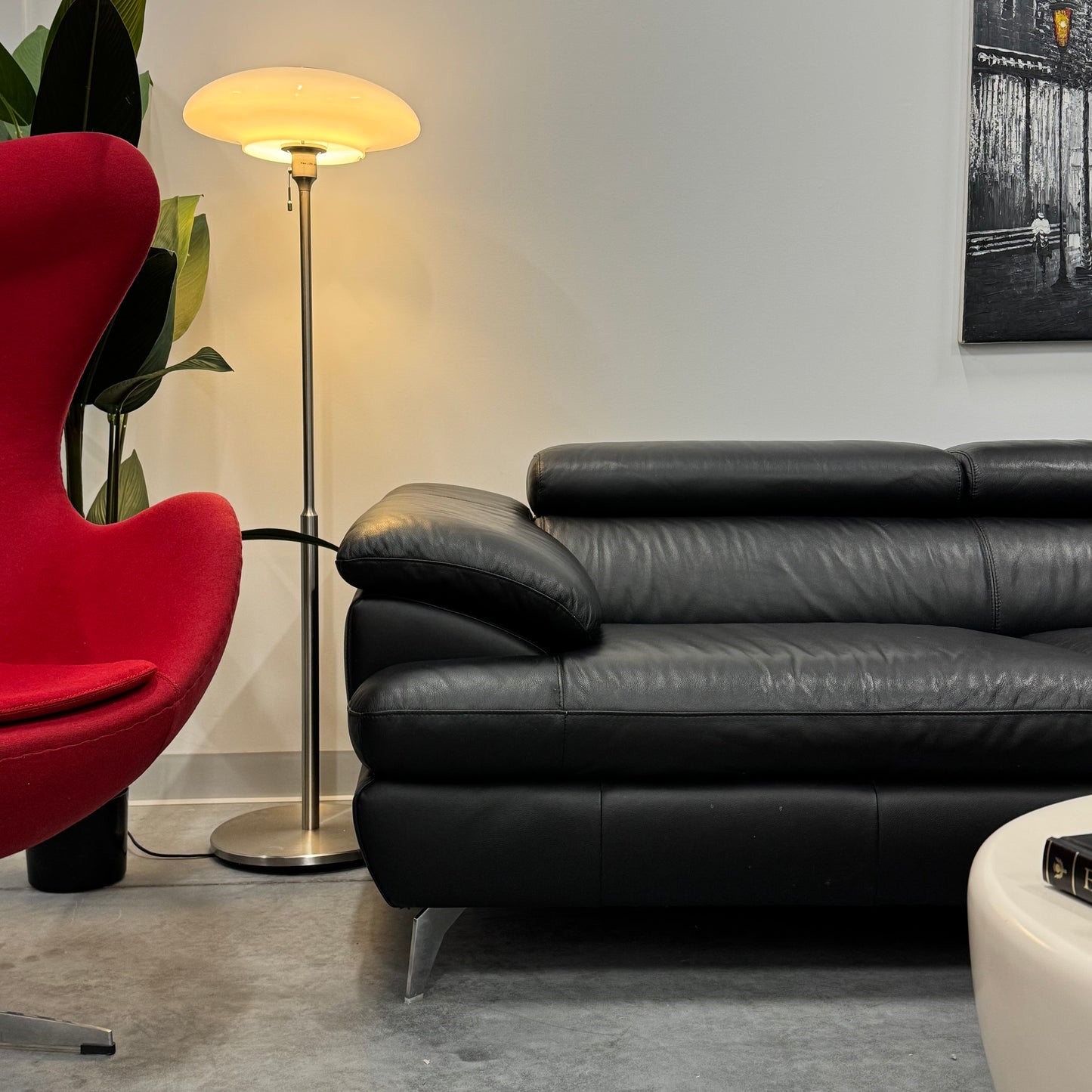 Harvey Norman 2.5 Seater Leather Sofa with Chaise