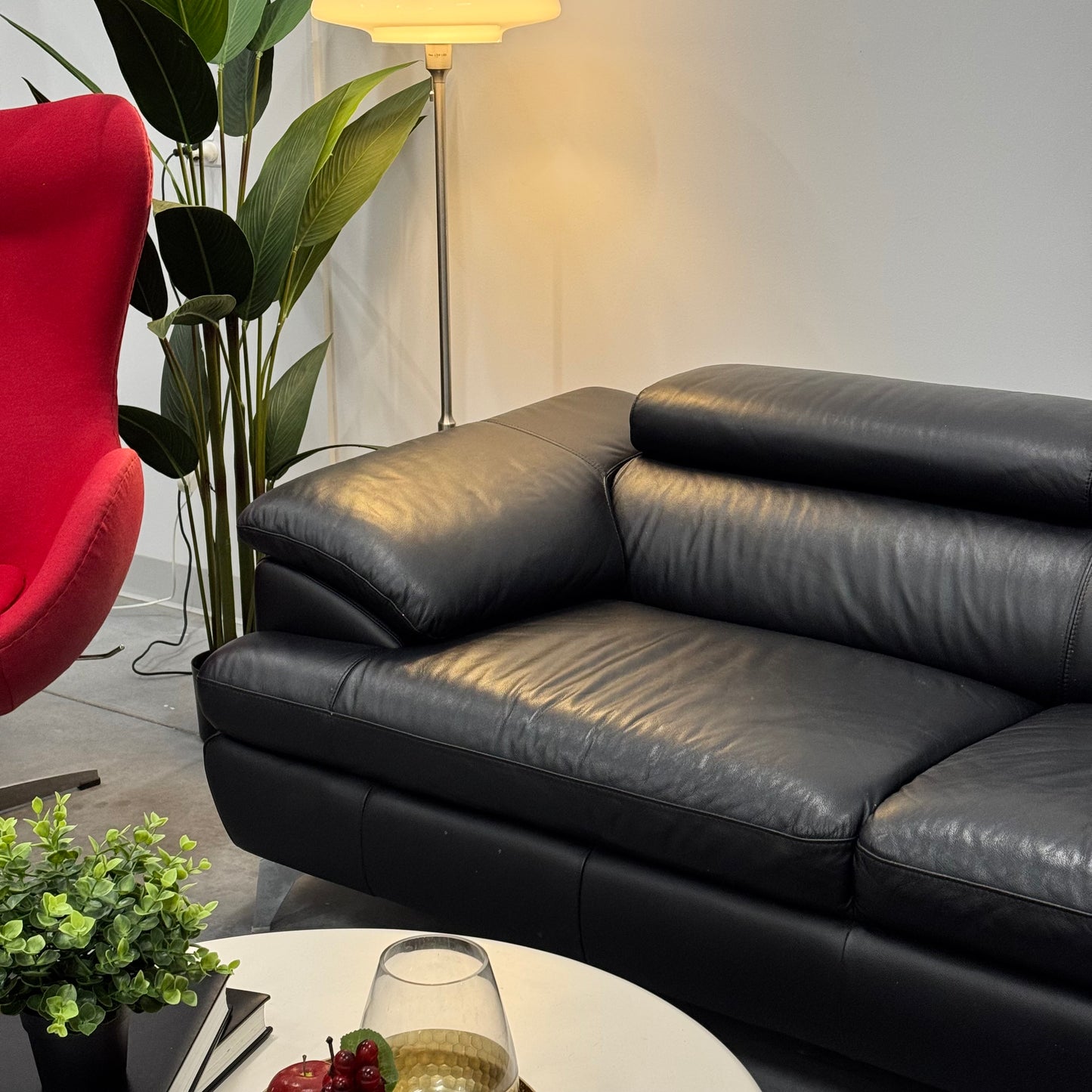 Harvey Norman 2.5 Seater Leather Sofa with Chaise