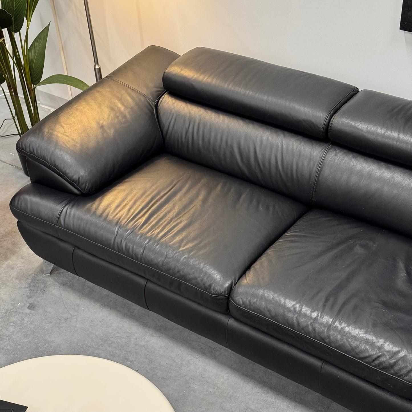 Harvey Norman 2.5 Seater Leather Sofa with Chaise