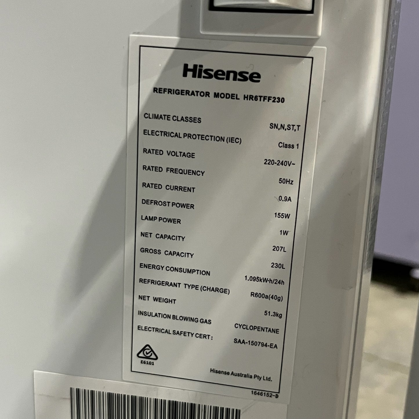 Hisense 230L Fridge