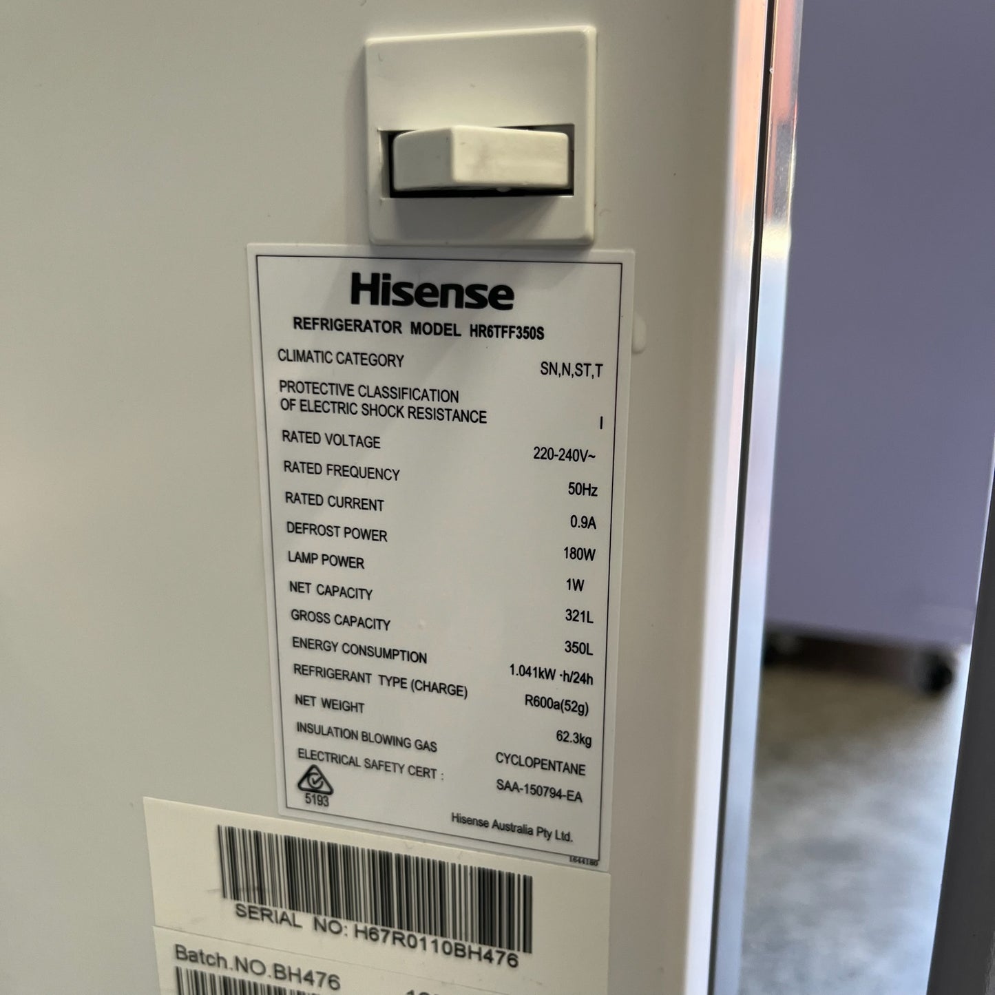 Hisense 350L Fridge