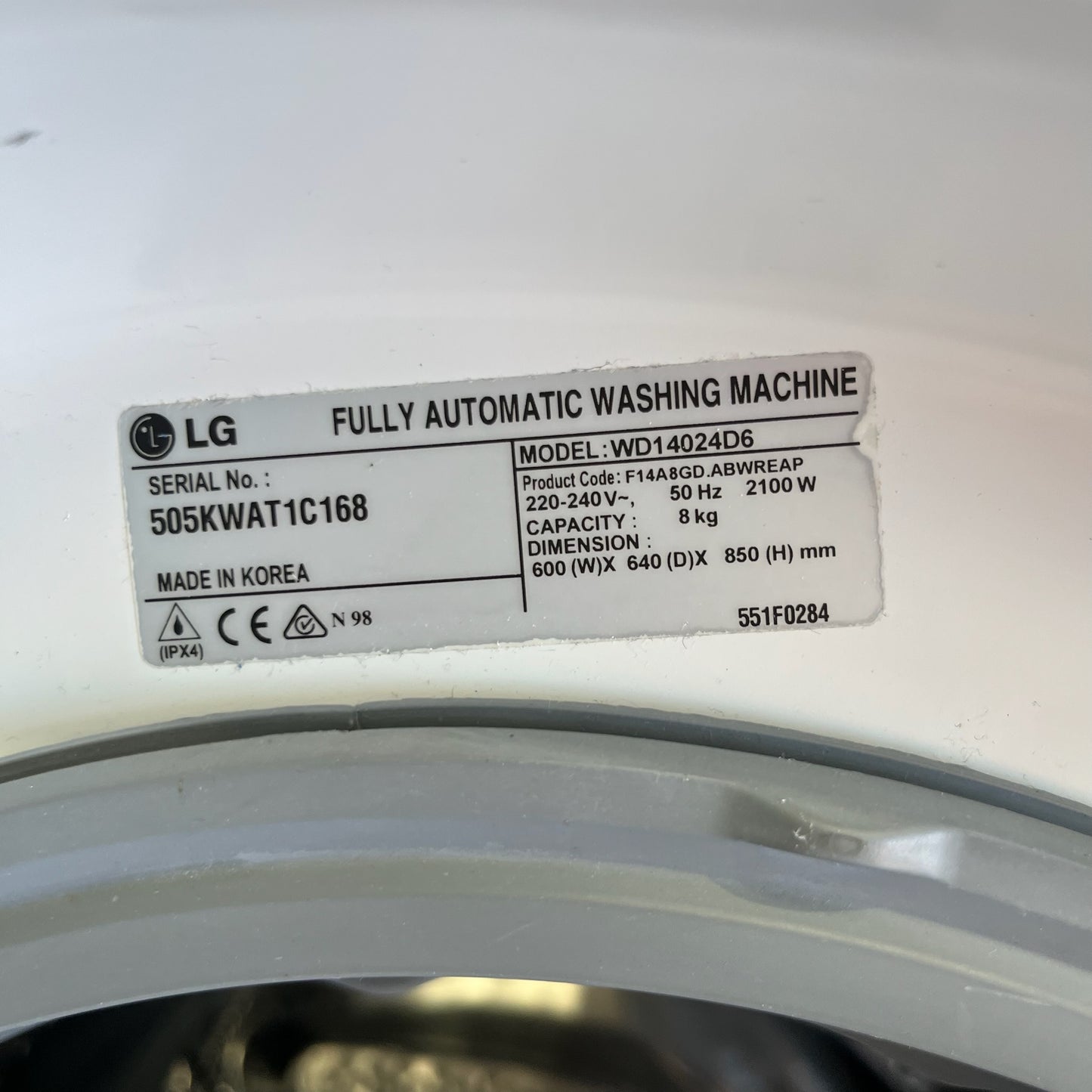 LG 8kg Washing machine