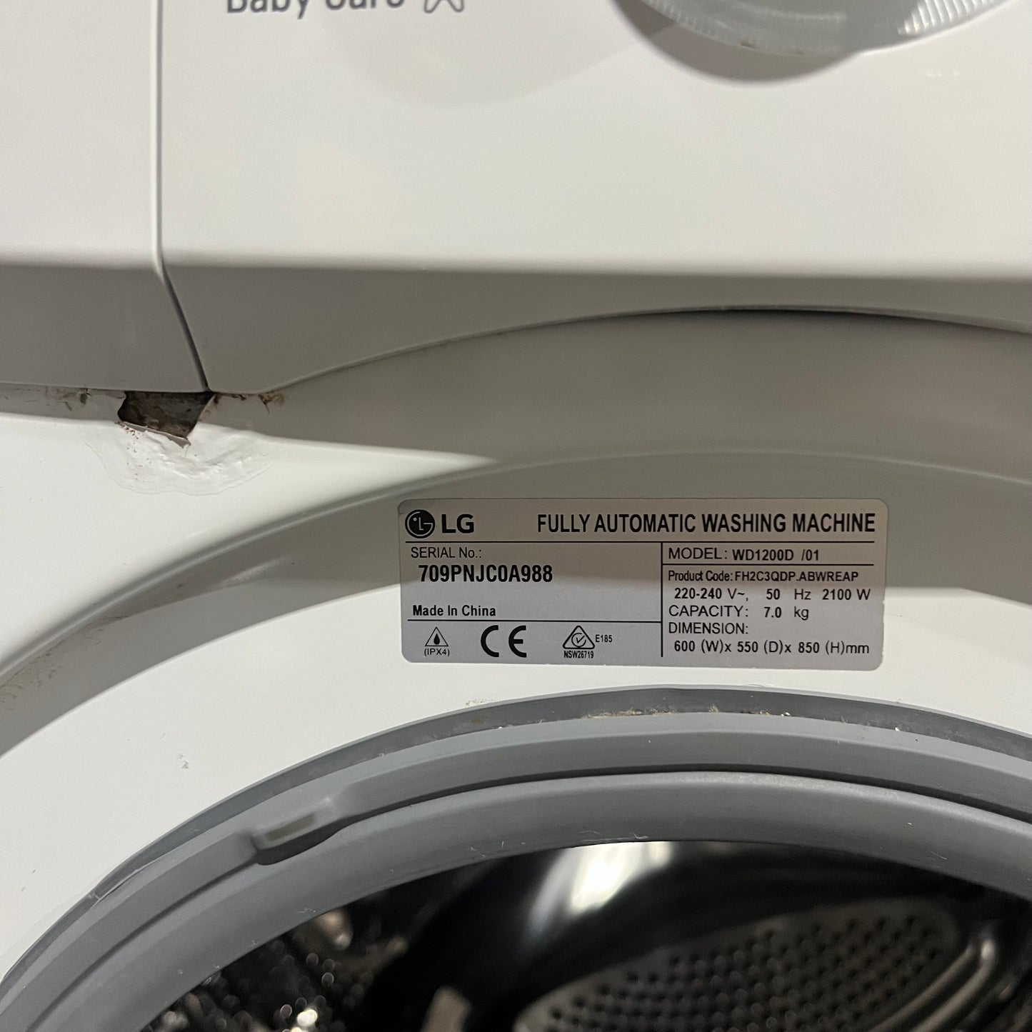 LG 7Kg Washing Machine [WD1200D]