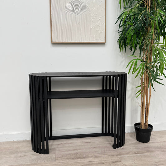 FocusOn Balck Solid Wood Hall Table