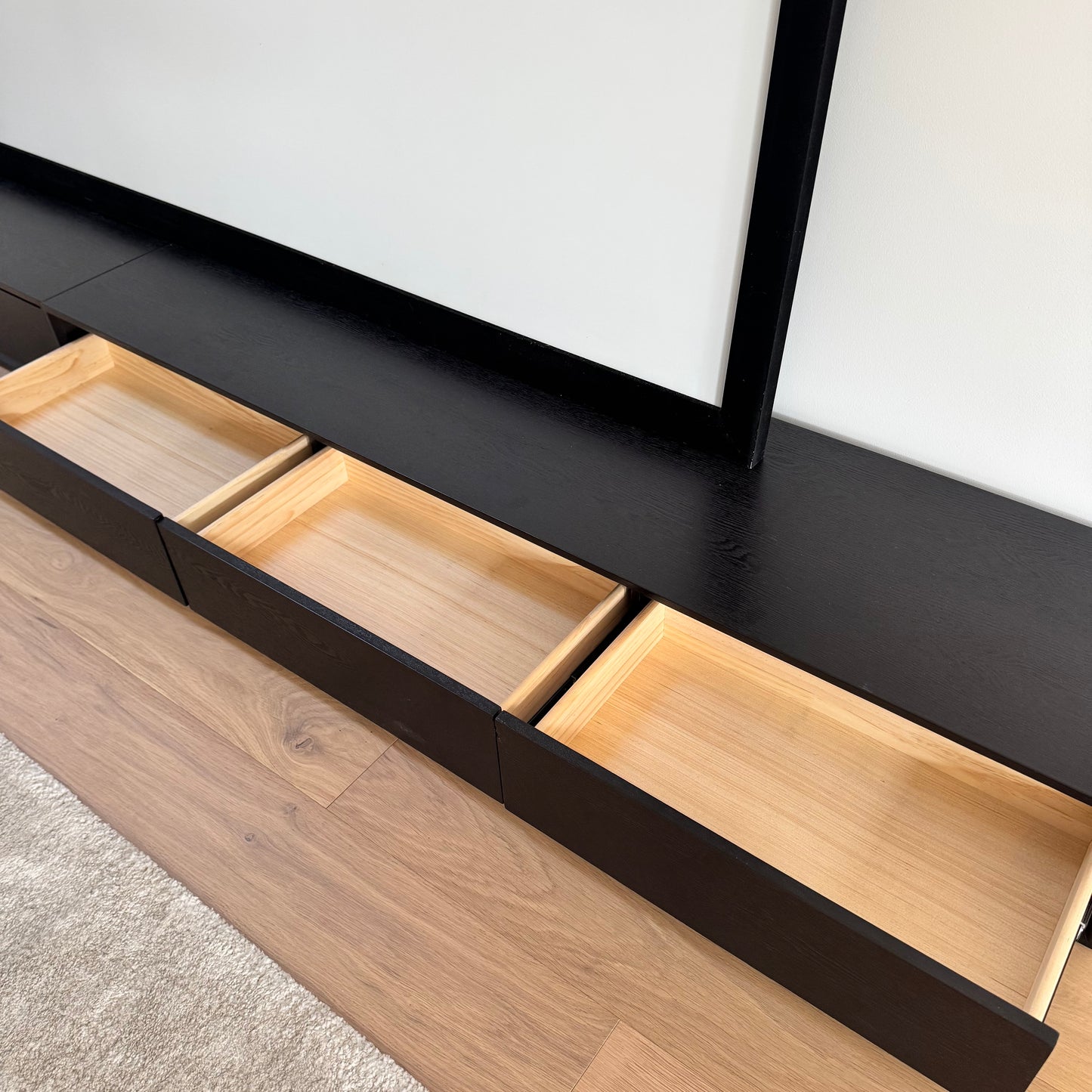 Black Solid Wood Low Line TV Unit (Price for Each)