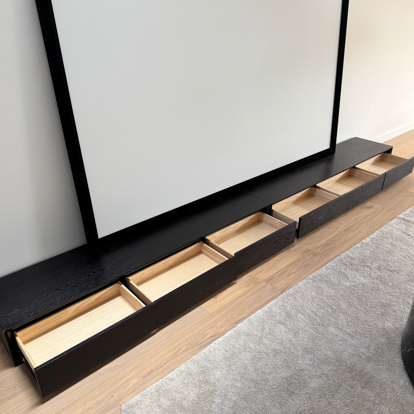 Black Solid Wood Low Line TV Unit (Price for Each)