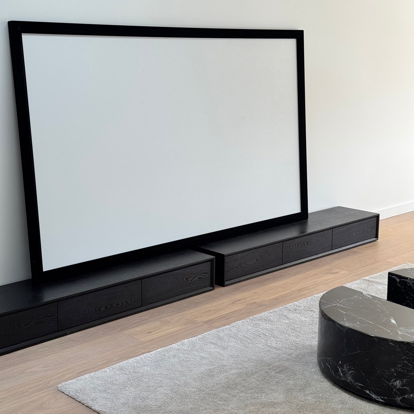 Black Solid Wood Low Line TV Unit (Price for Each)