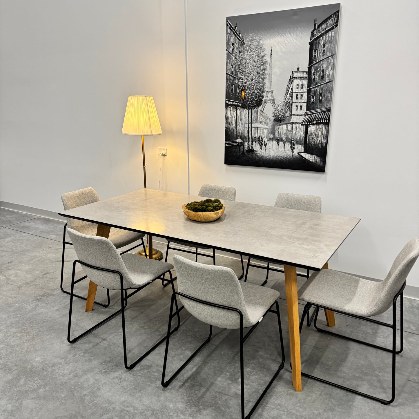 Faux Concrete Dining Table and Wood Legs (Table Only)