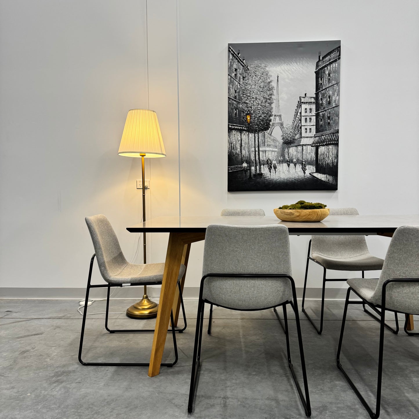 Faux Concrete Dining Table and Wood Legs (Table Only)