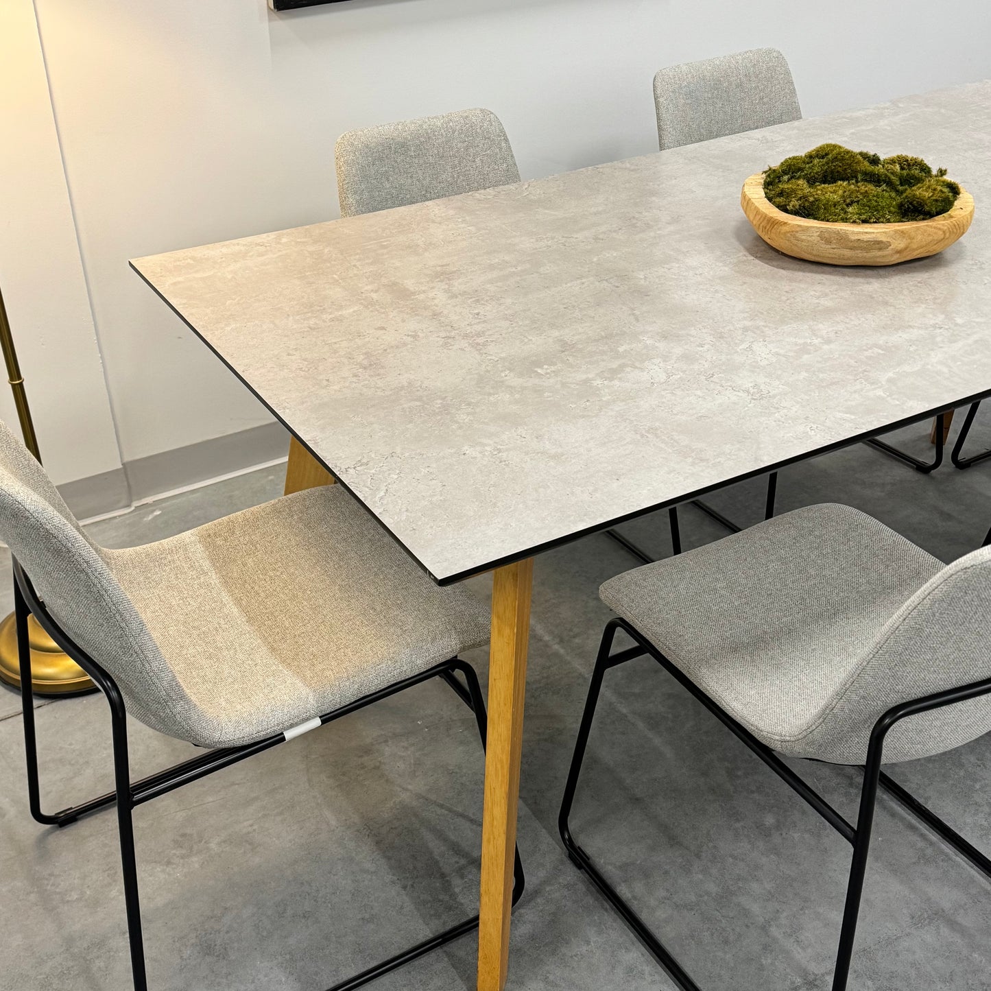 Faux Concrete Dining Table and Wood Legs (Table Only)