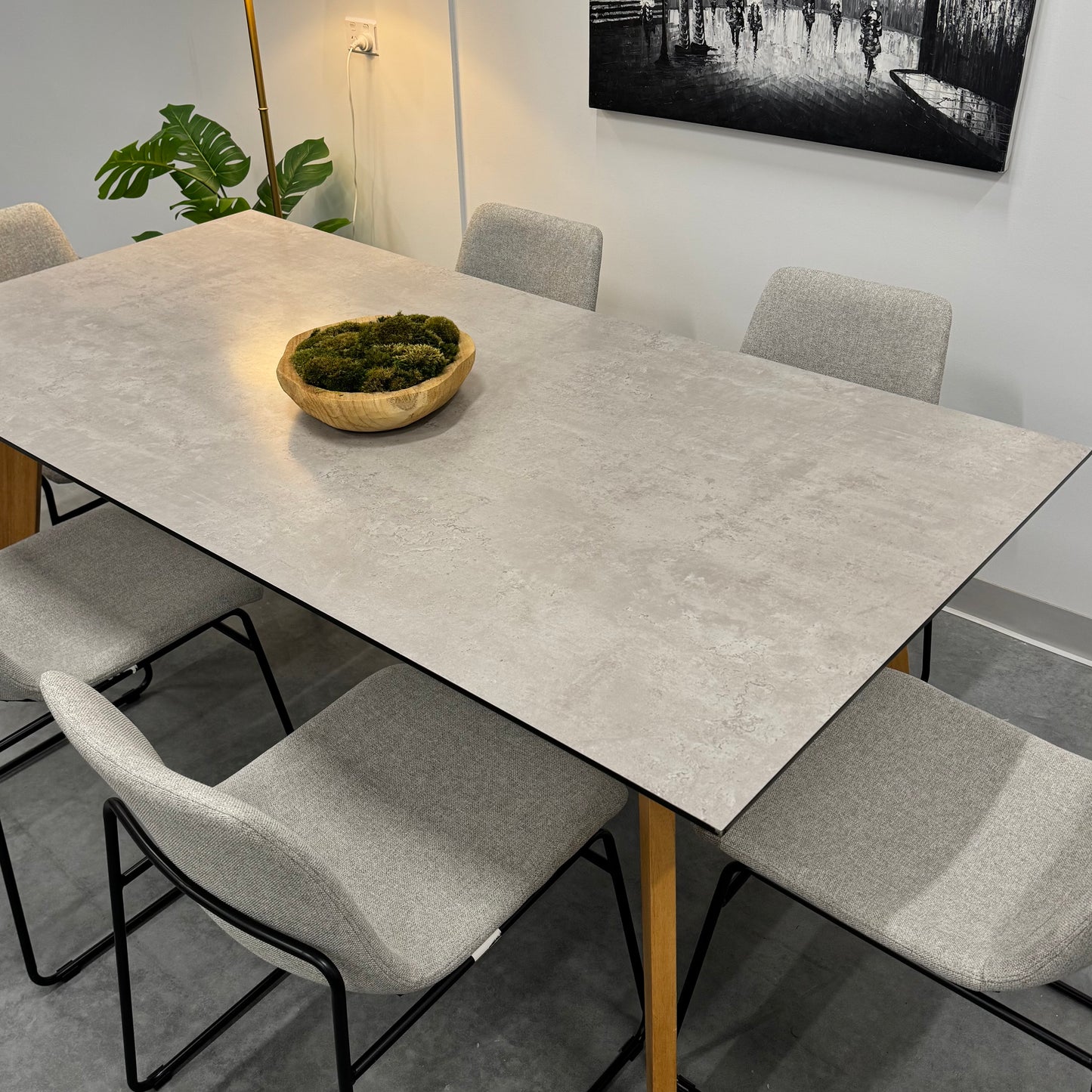 Faux Concrete Dining Table and Wood Legs (Table Only)