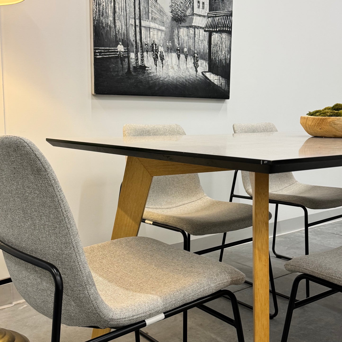 Faux Concrete Dining Table and Wood Legs (Table Only)