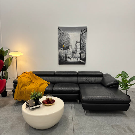 Harvey Norman 2.5 Seater Leather Sofa with Chaise