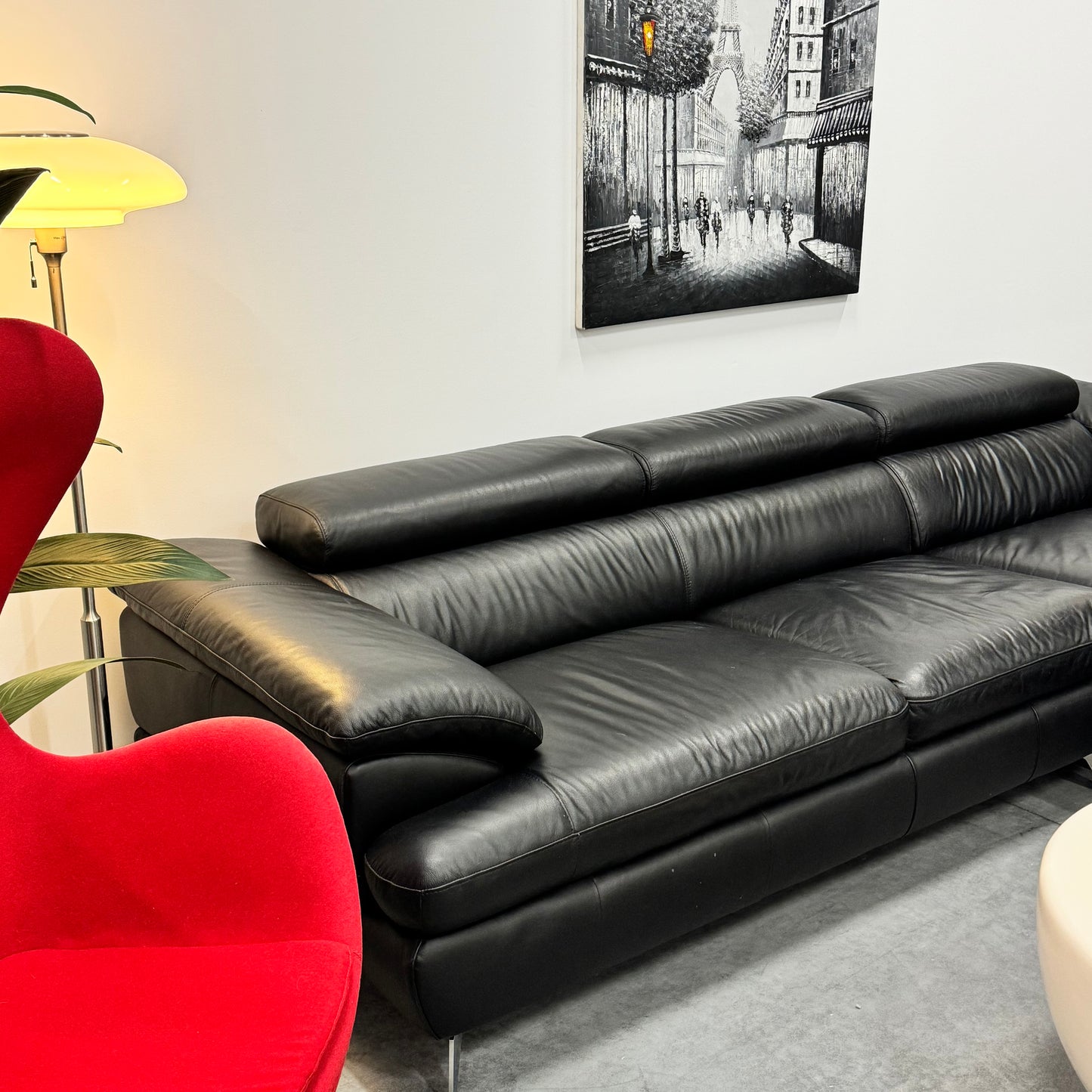 Harvey Norman 2.5 Seater Leather Sofa with Chaise