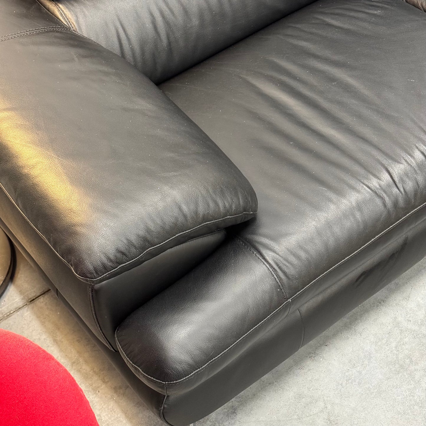 Harvey Norman 2.5 Seater Leather Sofa with Chaise