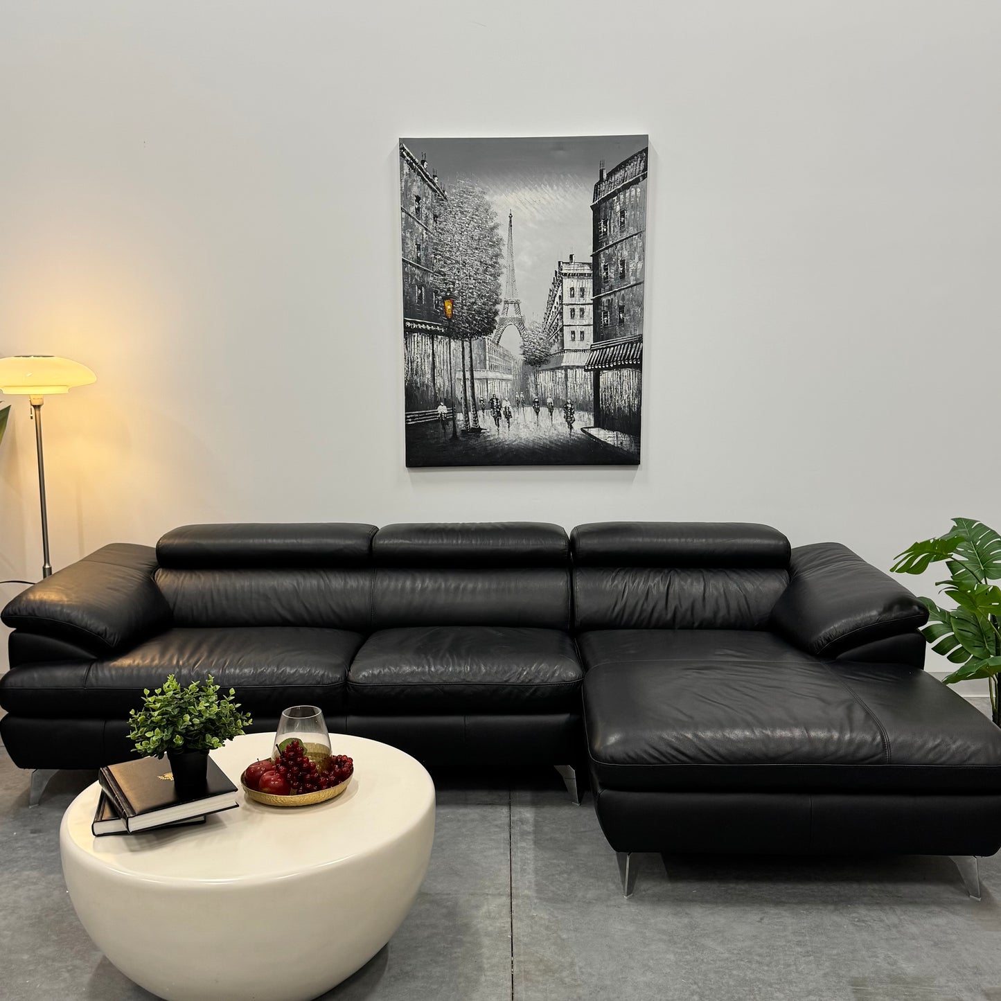 Harvey Norman 2.5 Seater Leather Sofa with Chaise