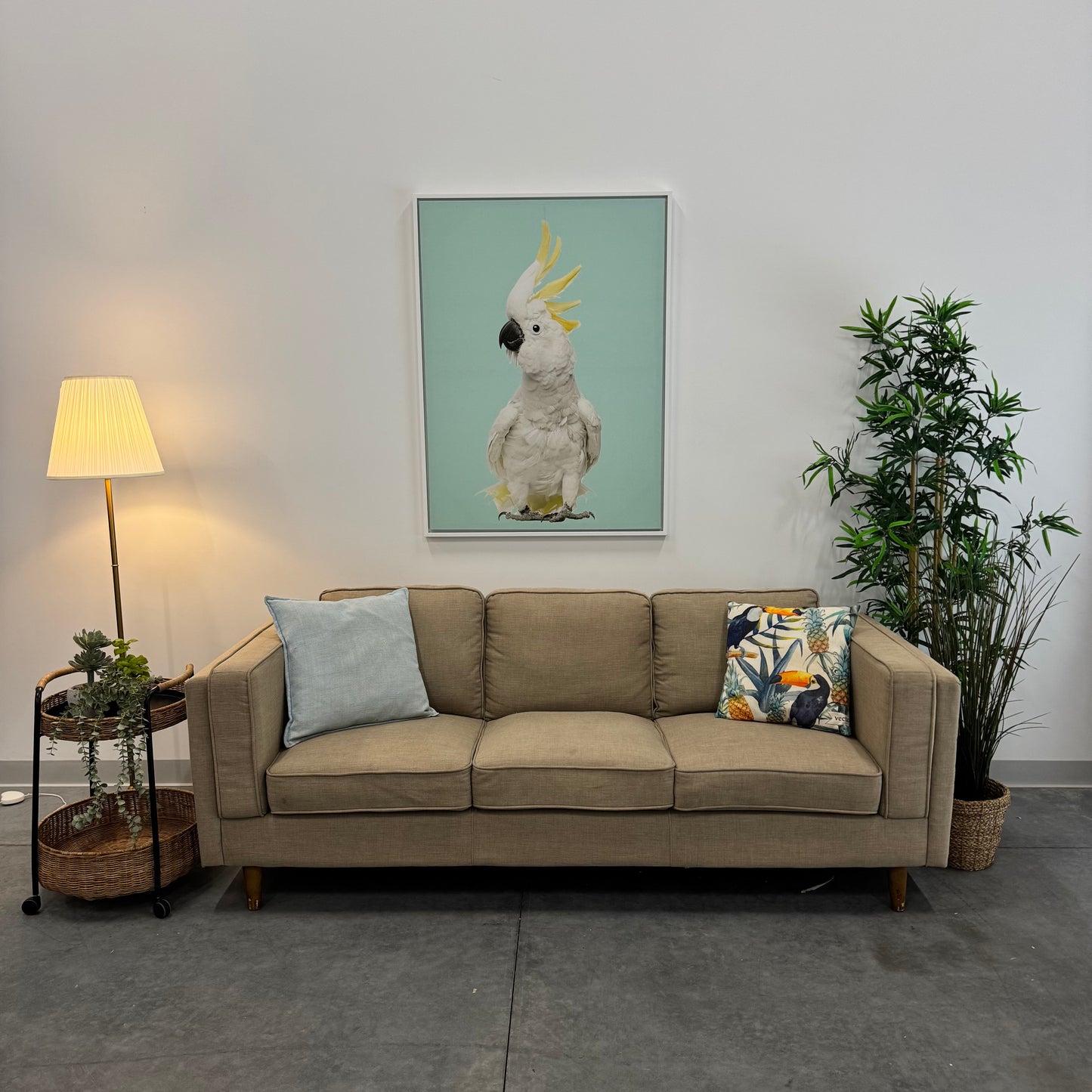 Temple & Webster Beige 3 Seater Sofa