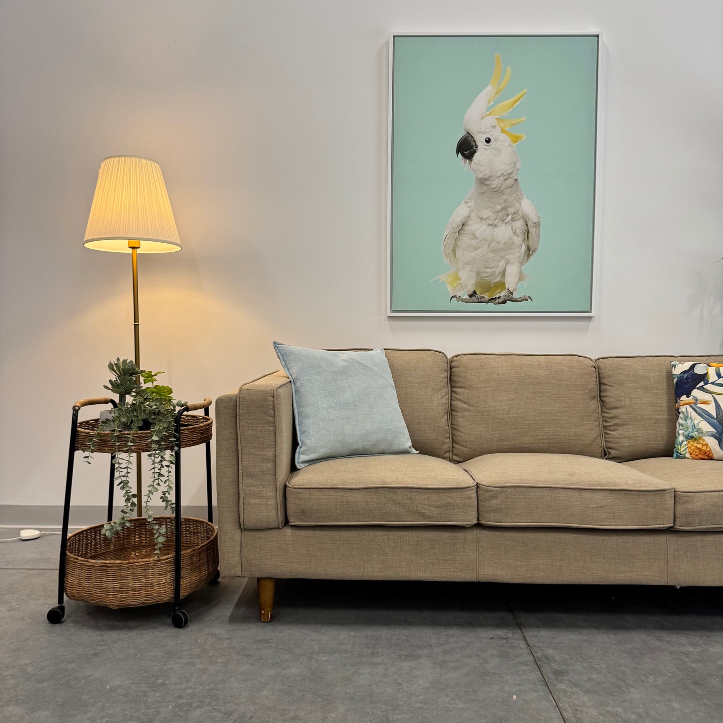 Temple & Webster Beige 3 Seater Sofa