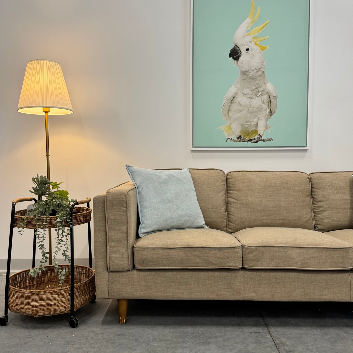 Temple & Webster Beige 3 Seater Sofa
