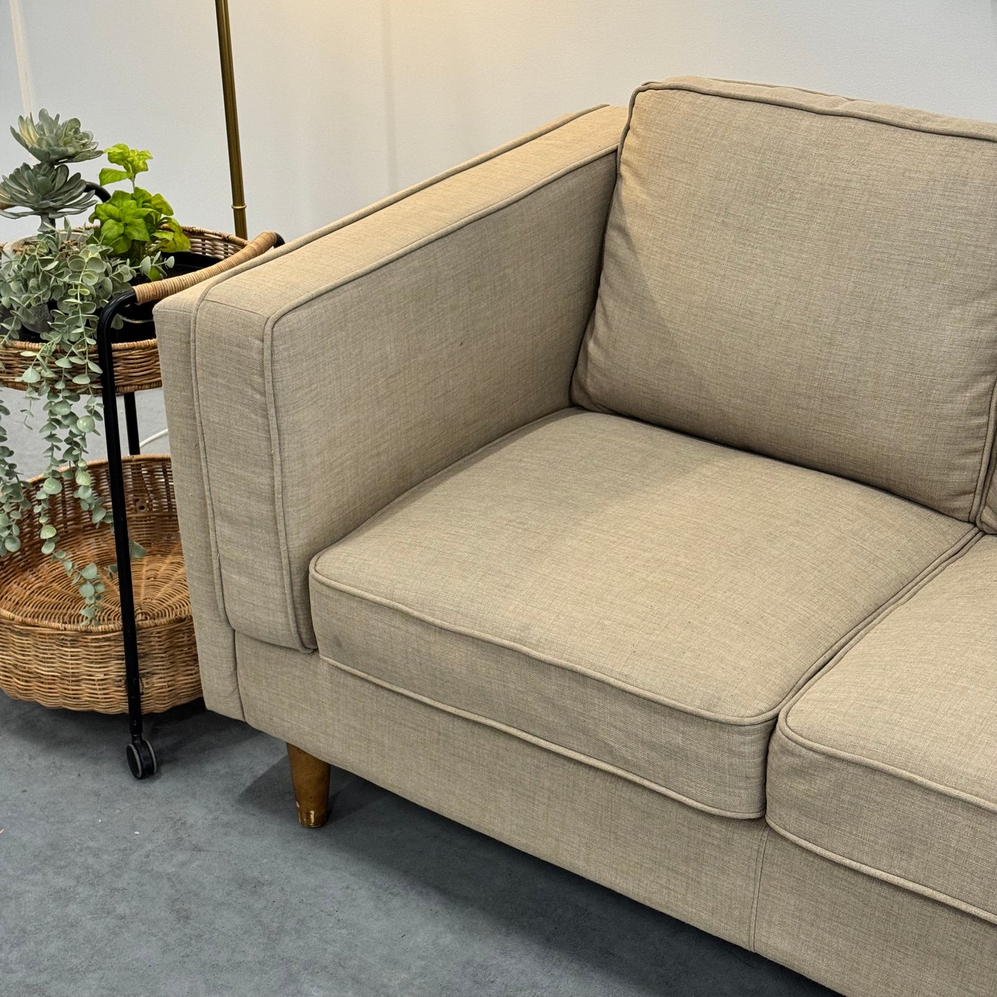 Temple & Webster Beige 3 Seater Sofa