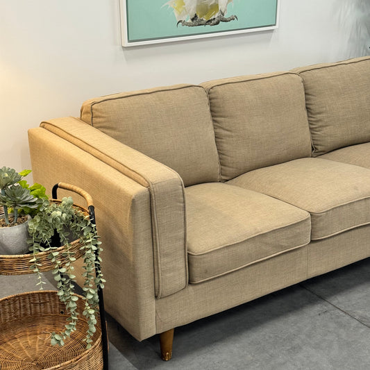 Temple & Webster Beige 3 Seater Sofa