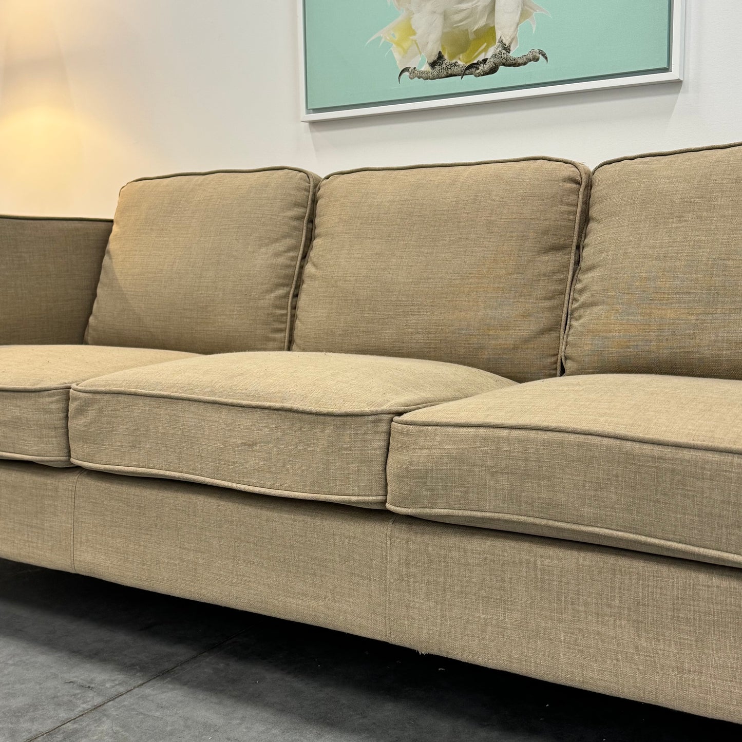 Temple & Webster Beige 3 Seater Sofa