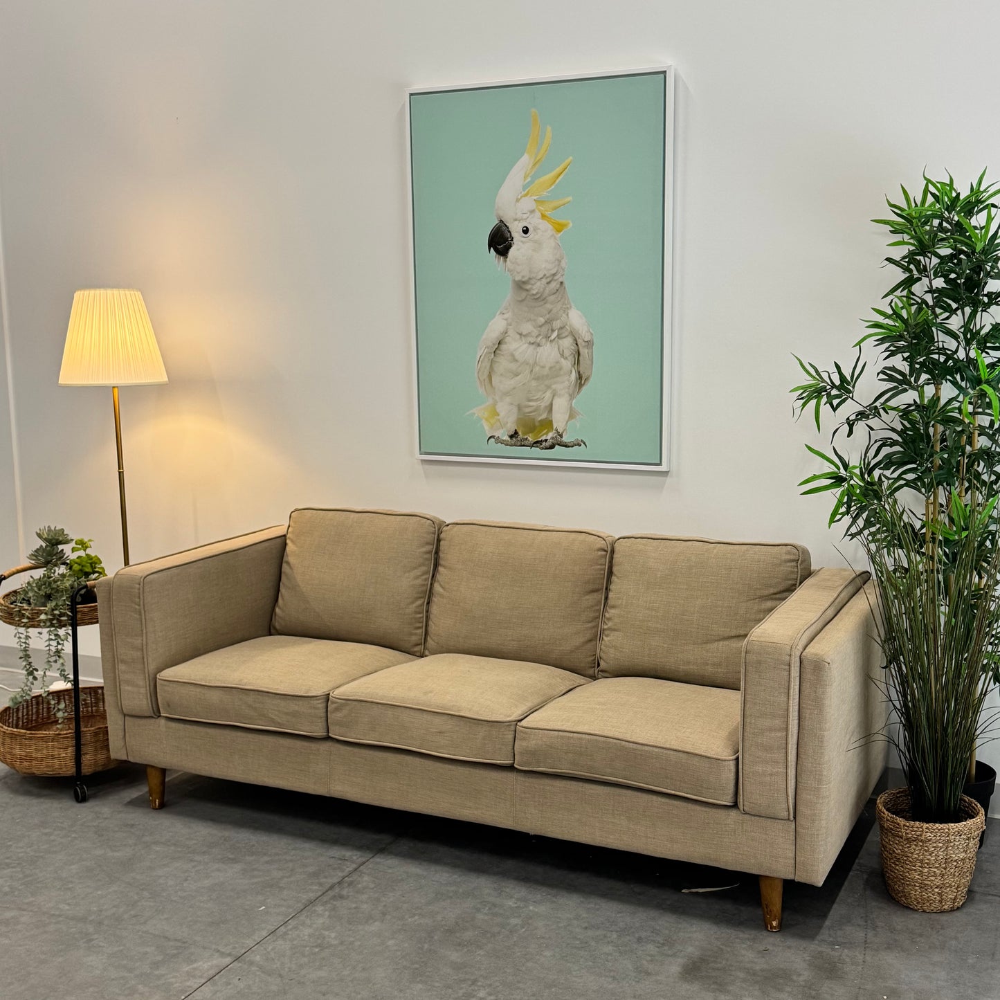 Temple & Webster Beige 3 Seater Sofa