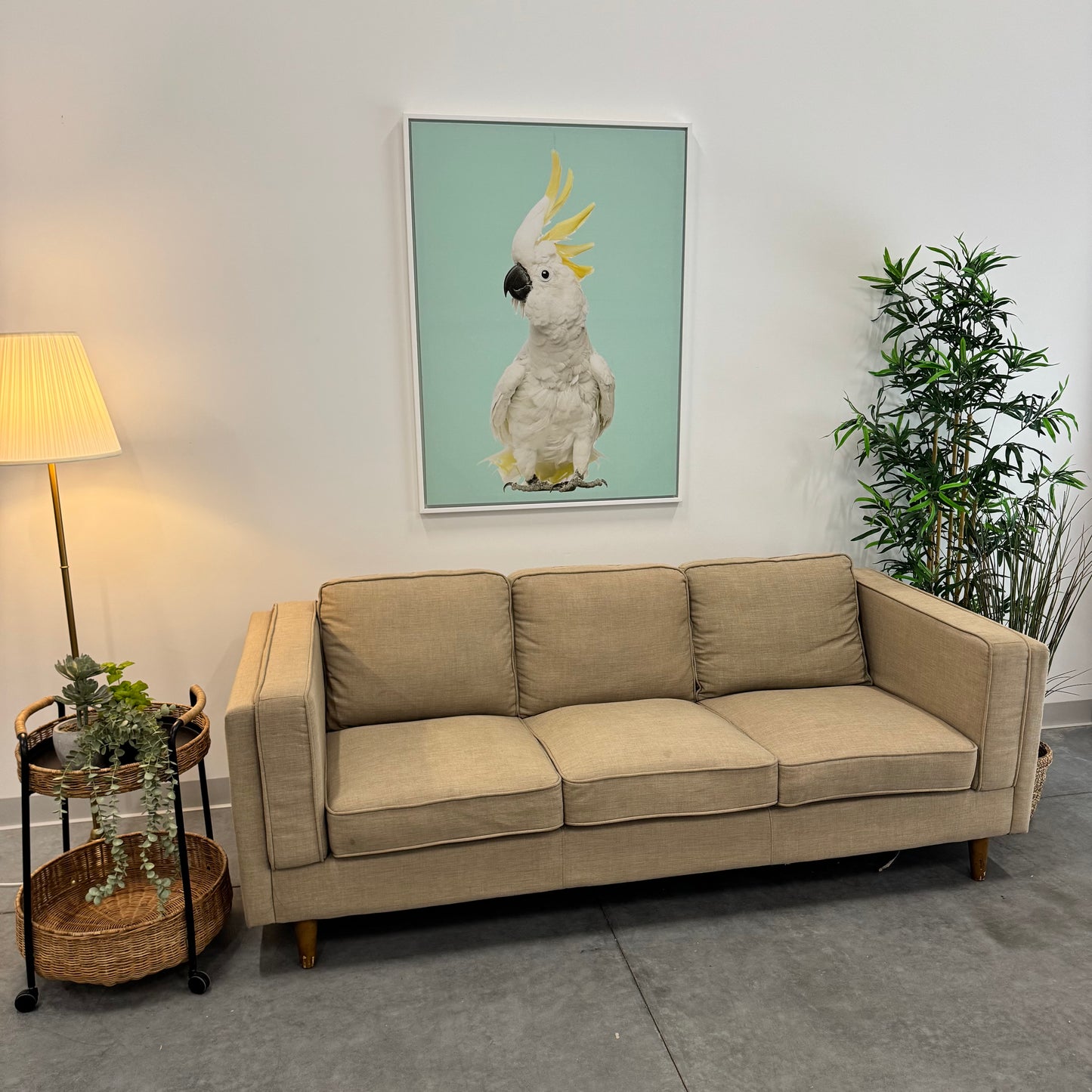 Temple & Webster Beige 3 Seater Sofa