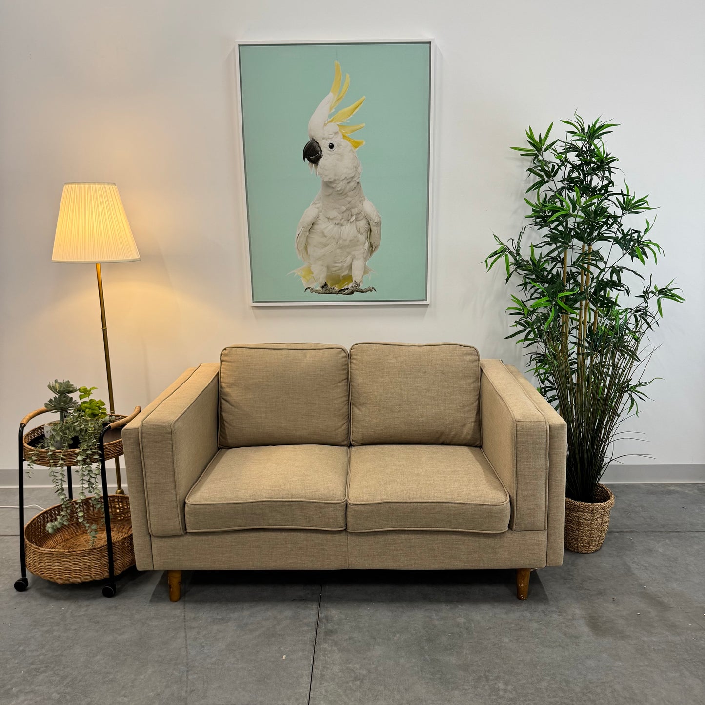 Temple & Webster Beige 2 Seater Sofa