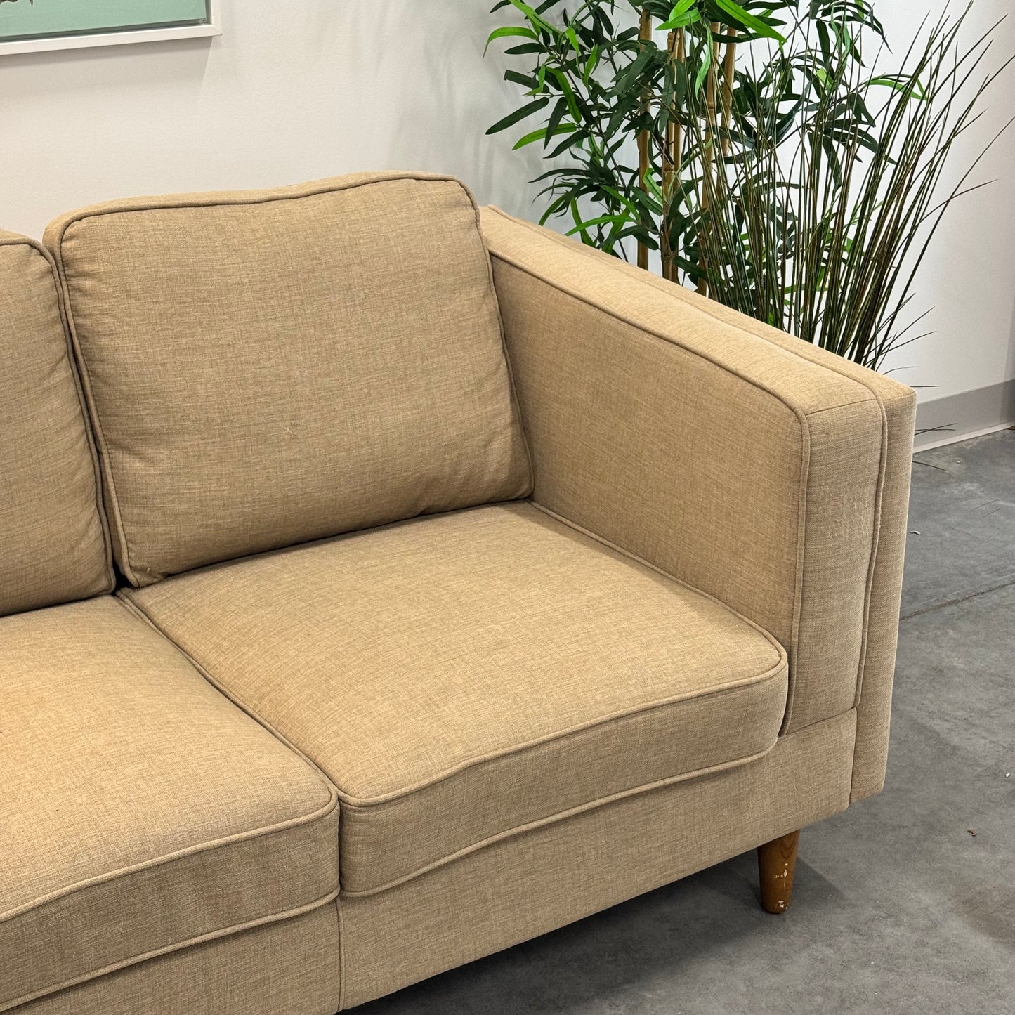Temple & Webster Beige 2 Seater Sofa