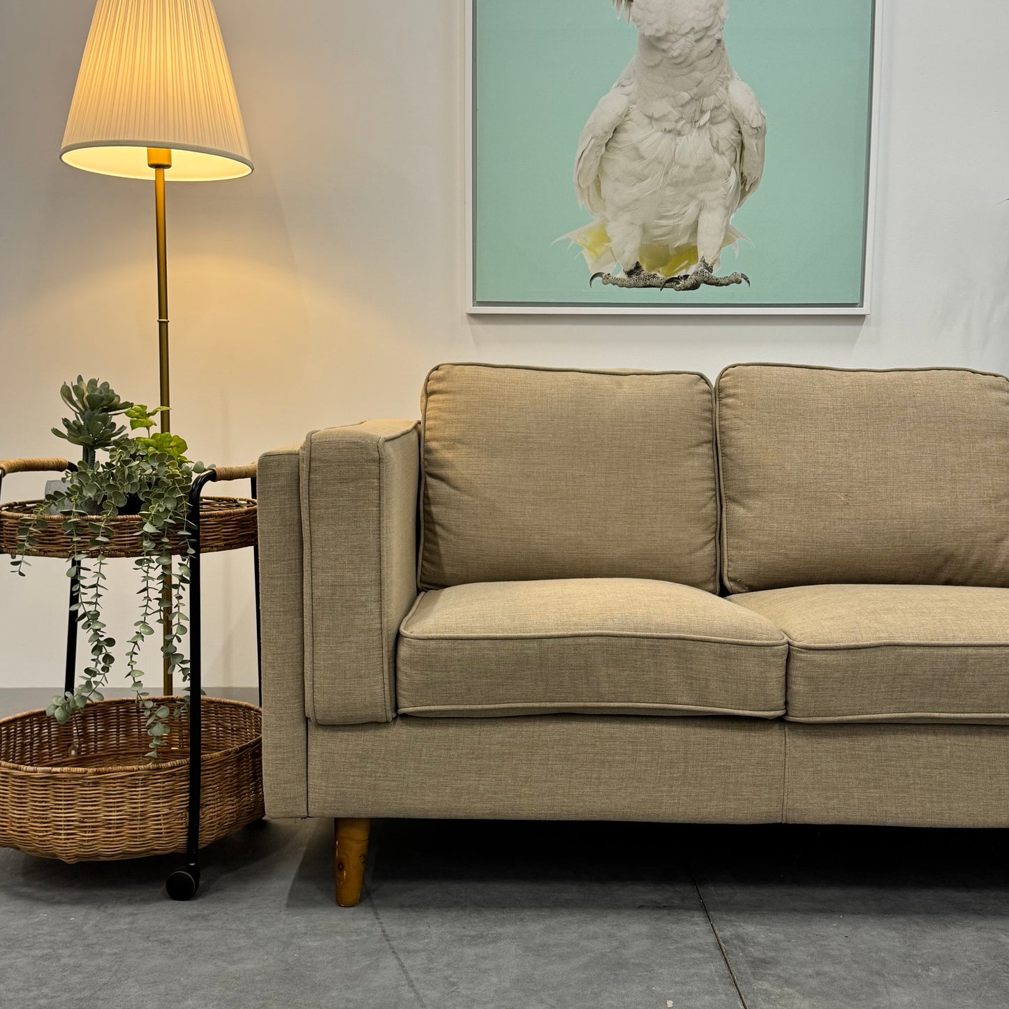 Temple & Webster Beige 2 Seater Sofa