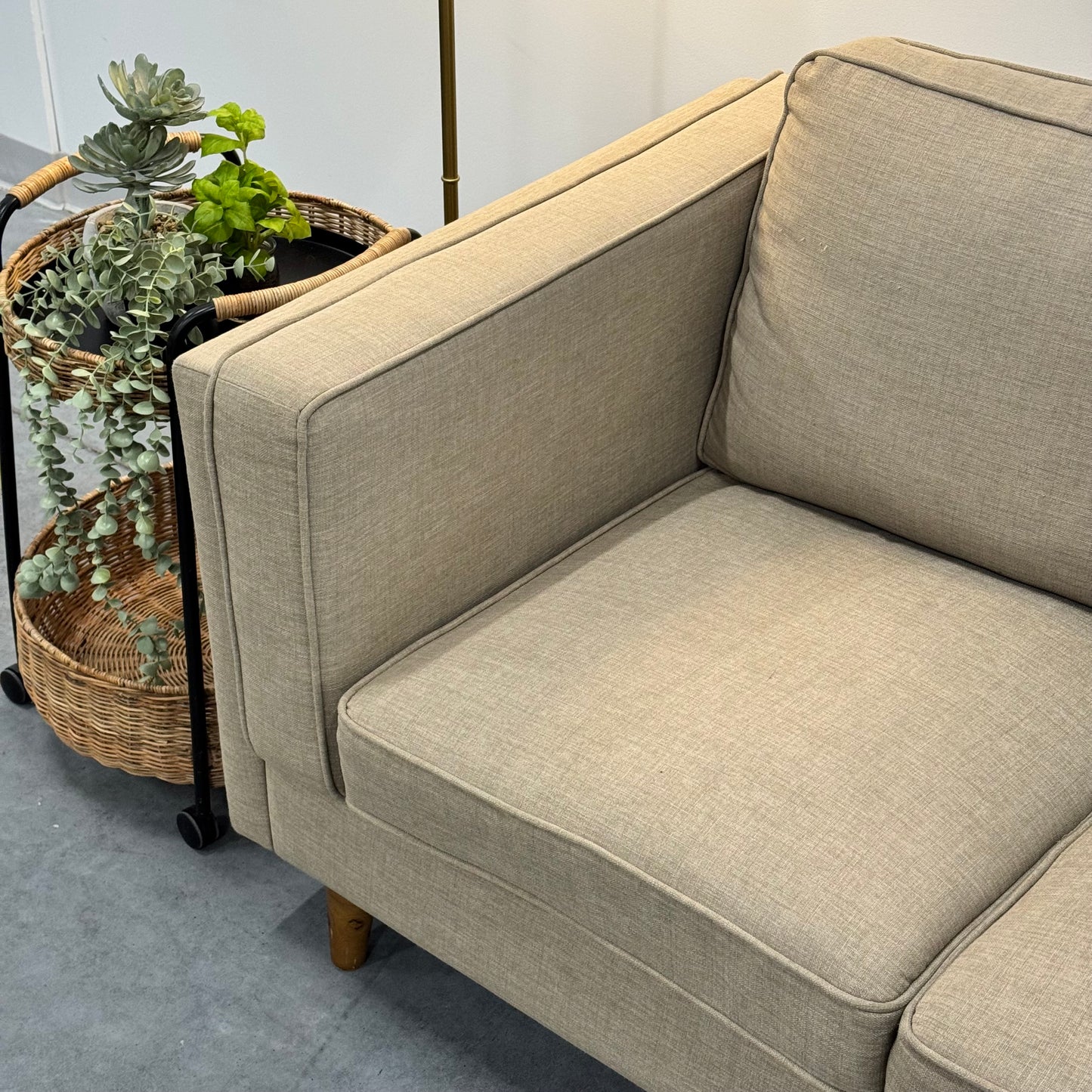 Temple & Webster Beige 2 Seater Sofa