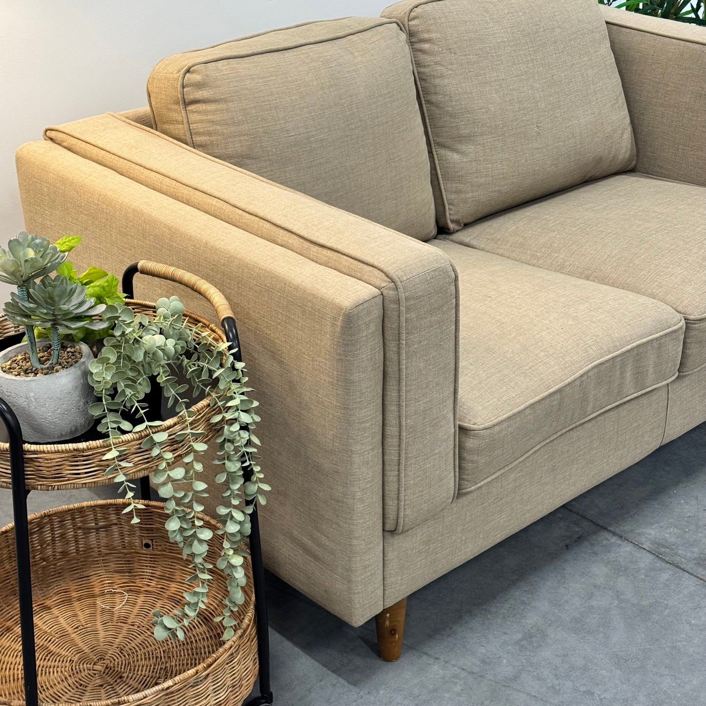 Temple & Webster Beige 2 Seater Sofa