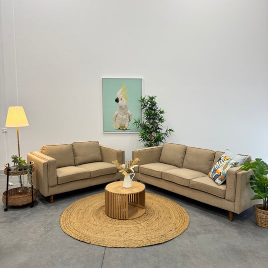 Temple & Webster Beige2 + 3 Seater Sofa