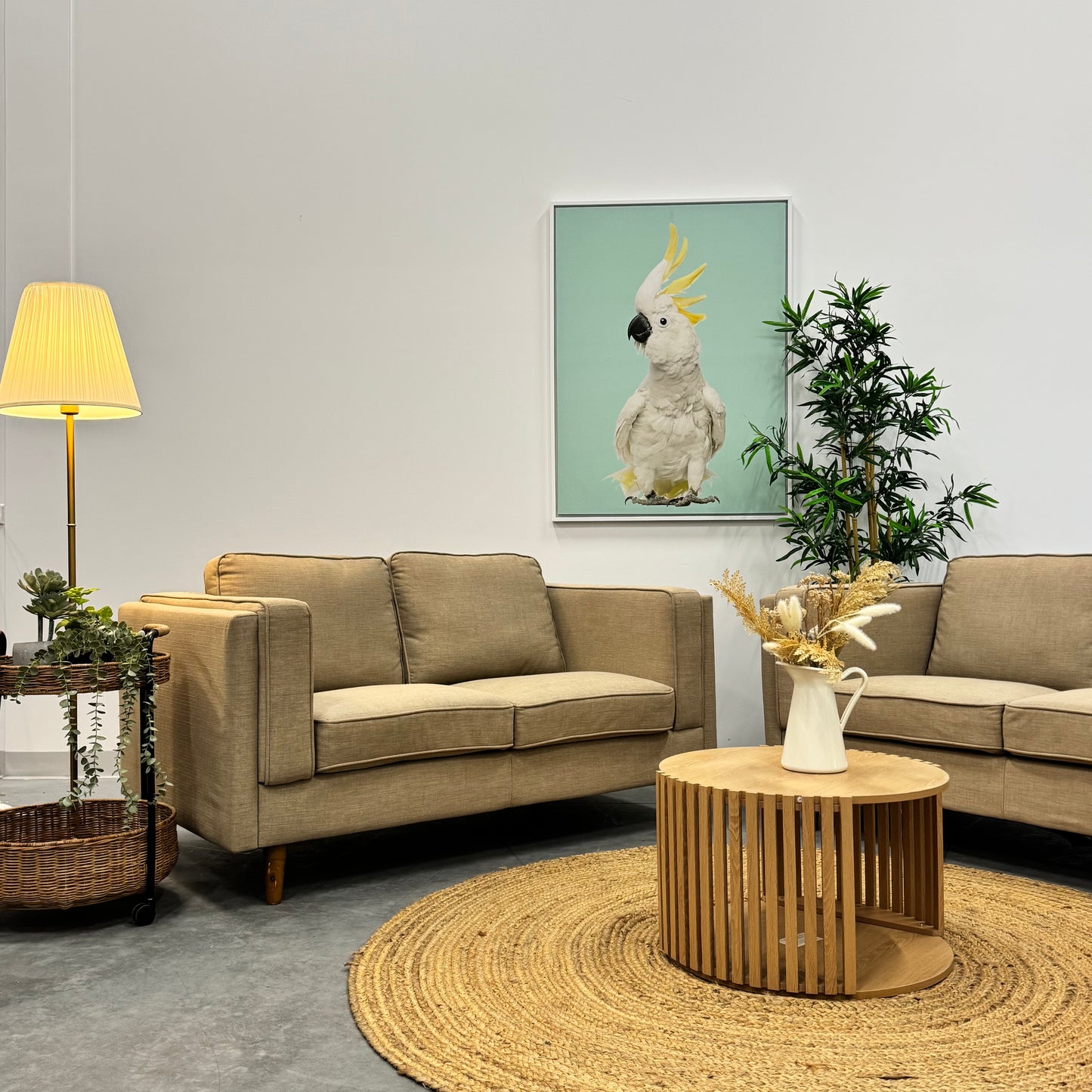 Temple & Webster Beige2 + 3 Seater Sofa