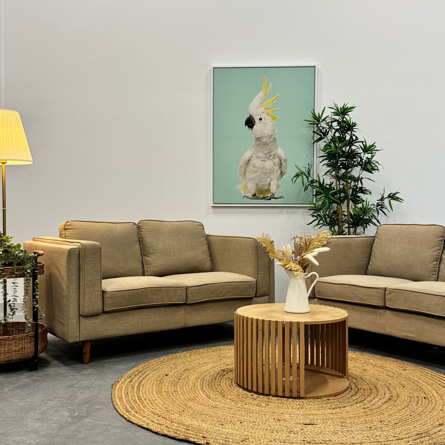 Temple & Webster Beige2 + 3 Seater Sofa