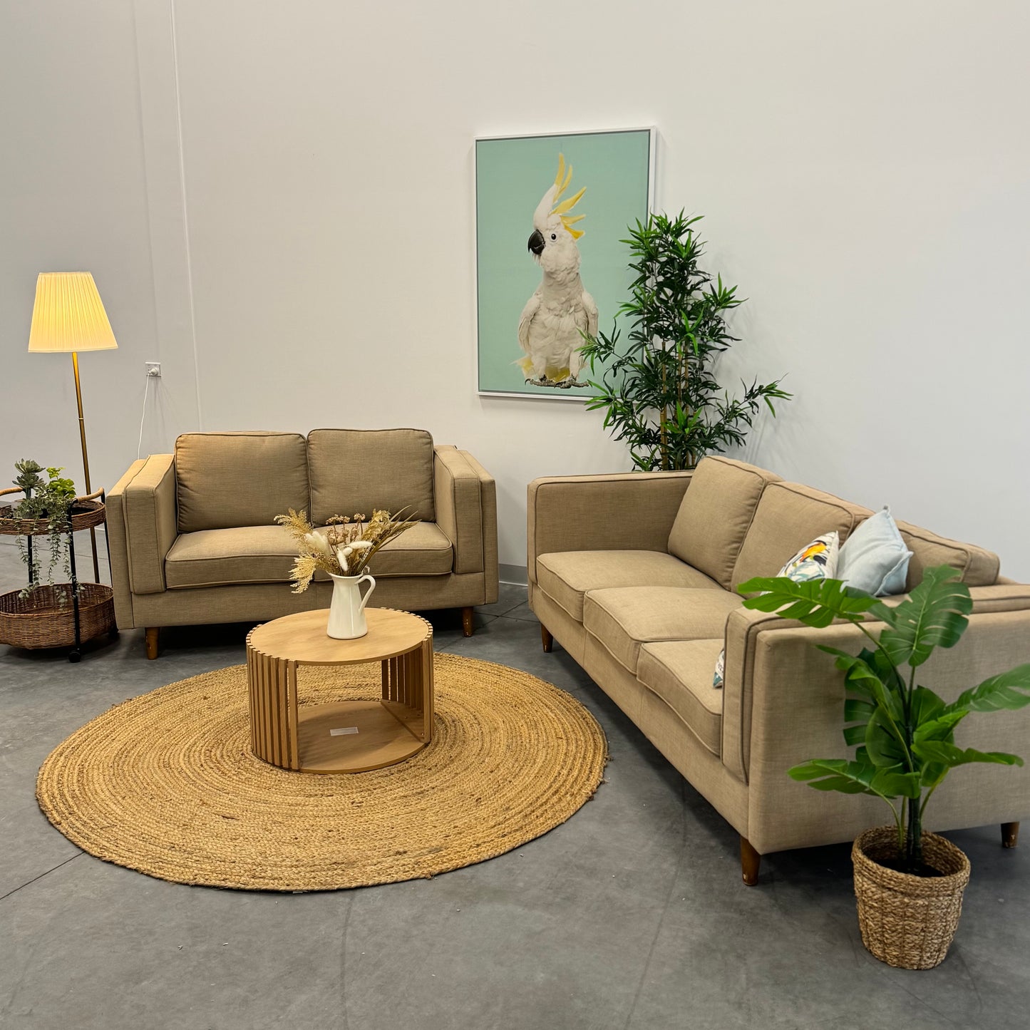 Temple & Webster Beige2 + 3 Seater Sofa