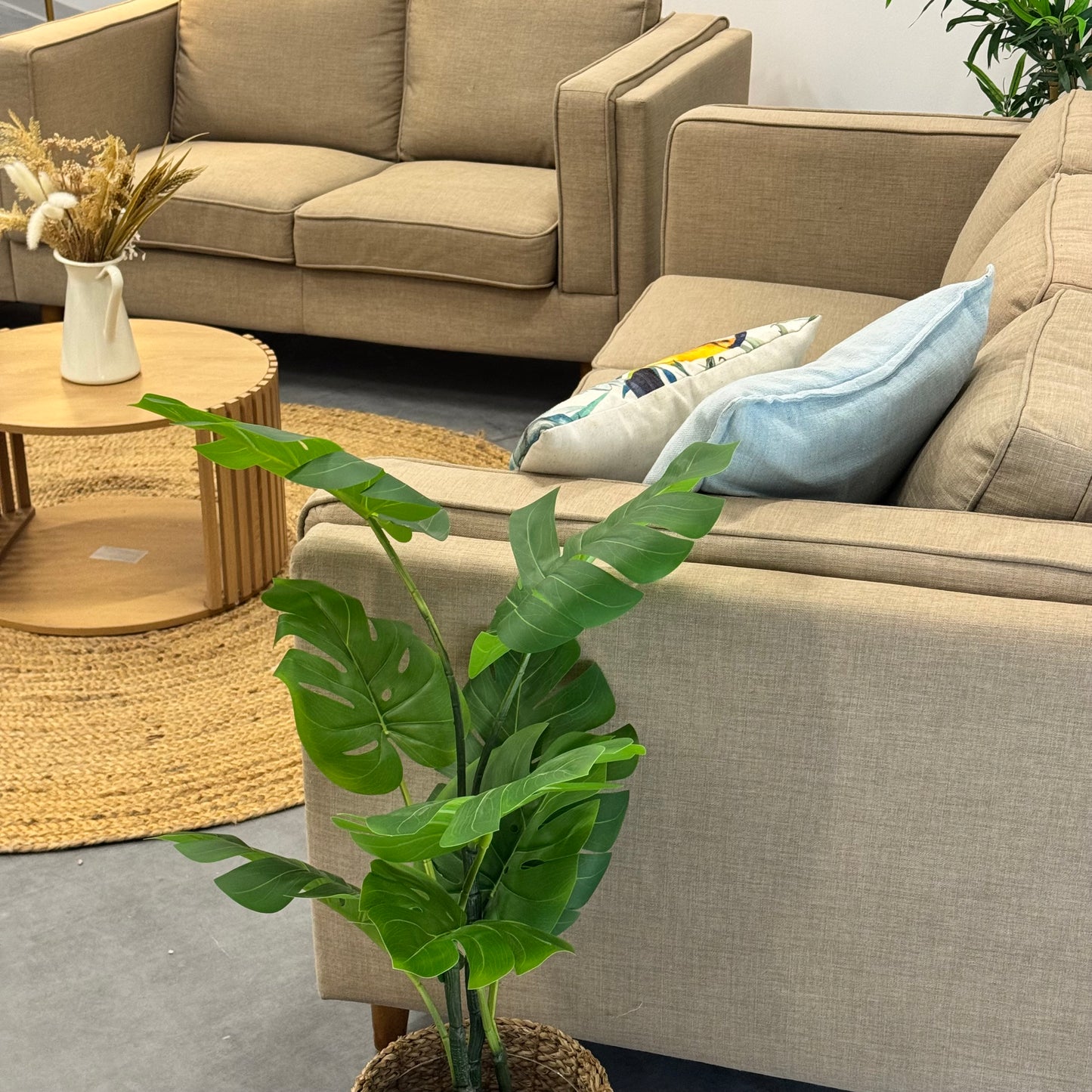 Temple & Webster Beige2 + 3 Seater Sofa