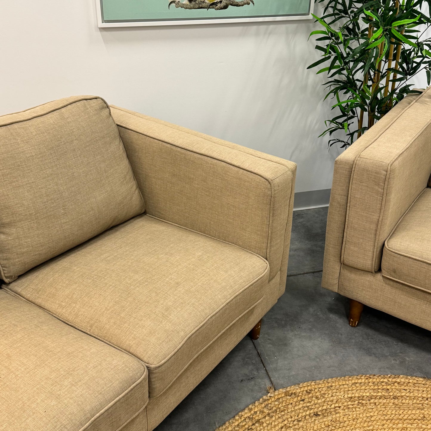 Temple & Webster Beige2 + 3 Seater Sofa