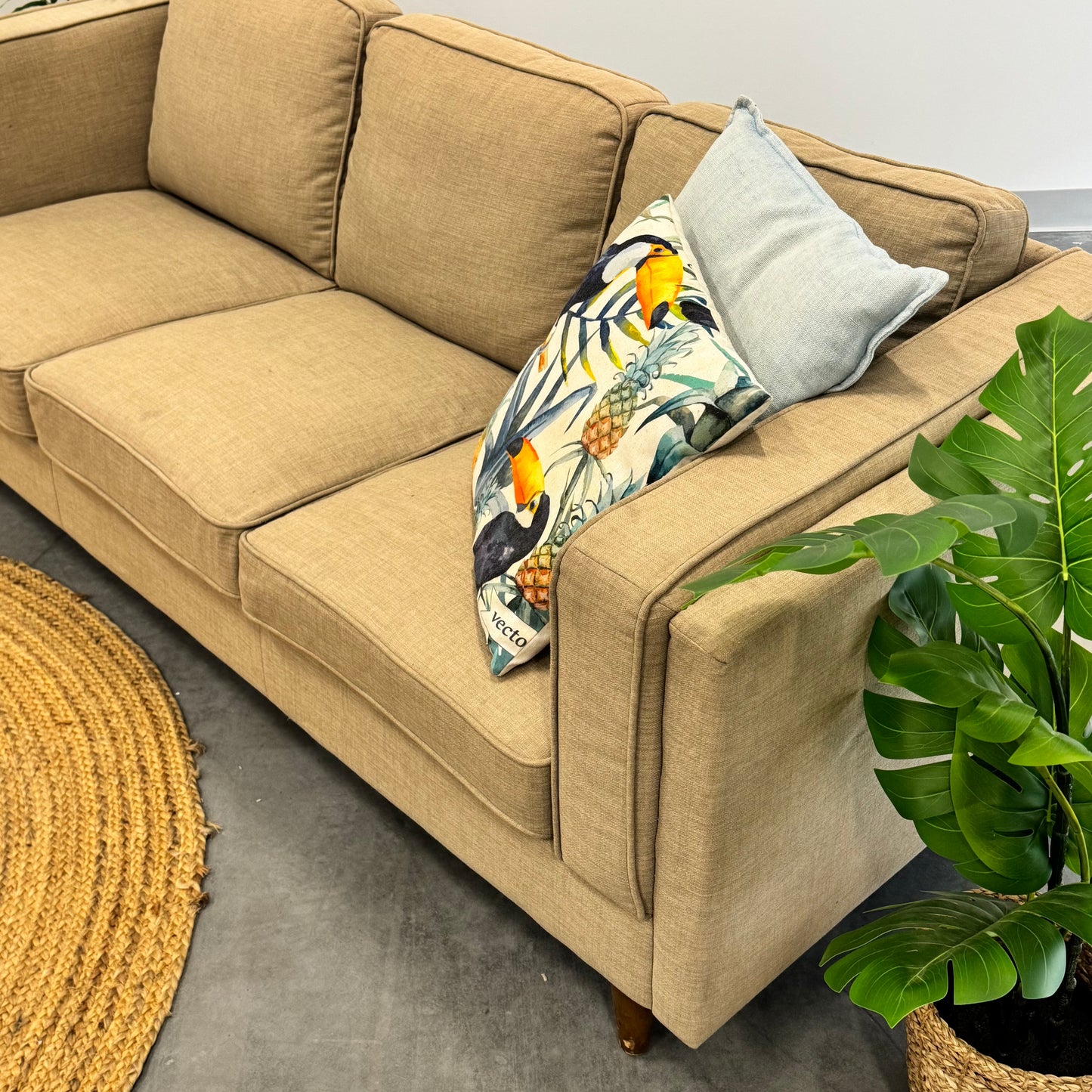 Temple & Webster Beige2 + 3 Seater Sofa