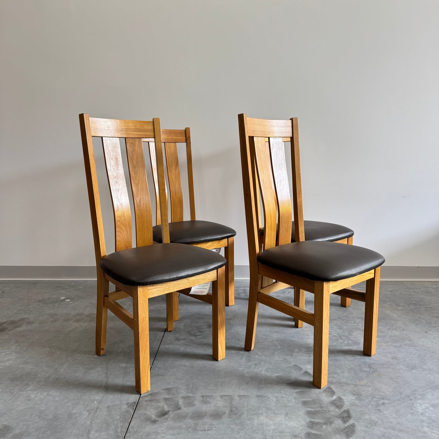 Solid Wood Dining Chairs x4