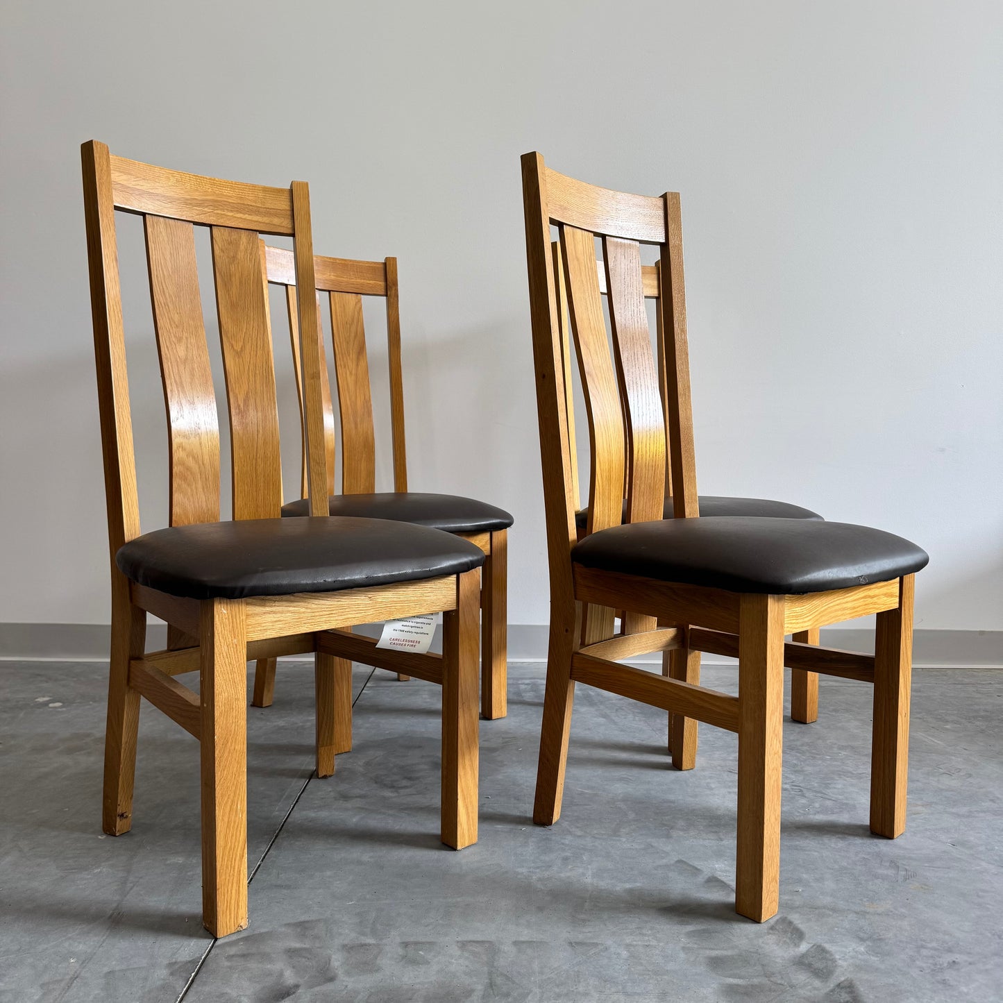 Solid Wood Dining Chairs x4