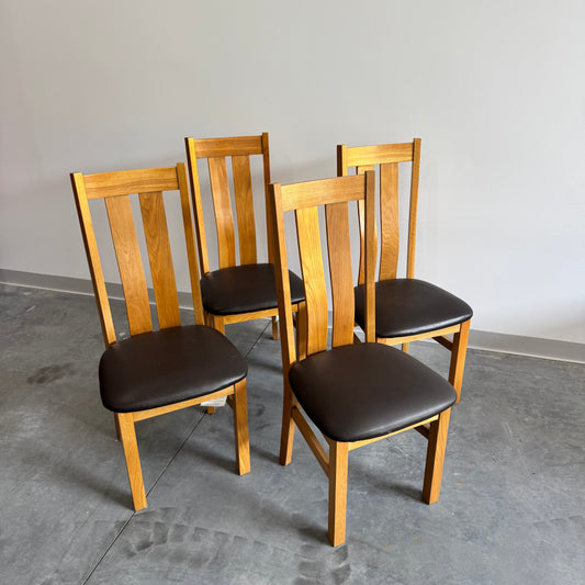 Solid Wood Dining Chairs x4