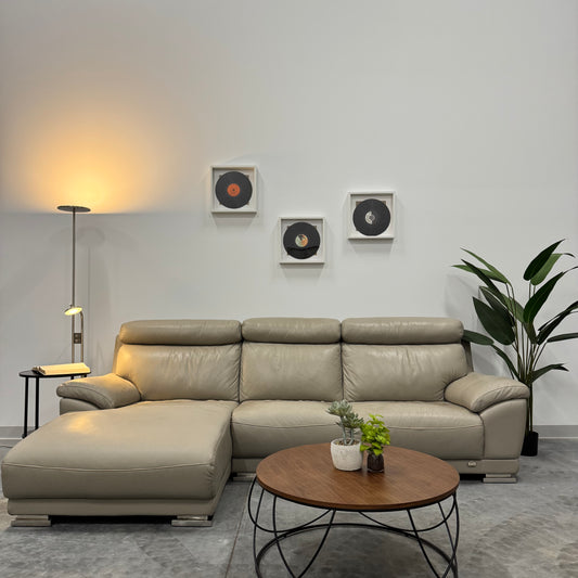 Zolano Genuine Leather 3 Seater Sofa with Chaise