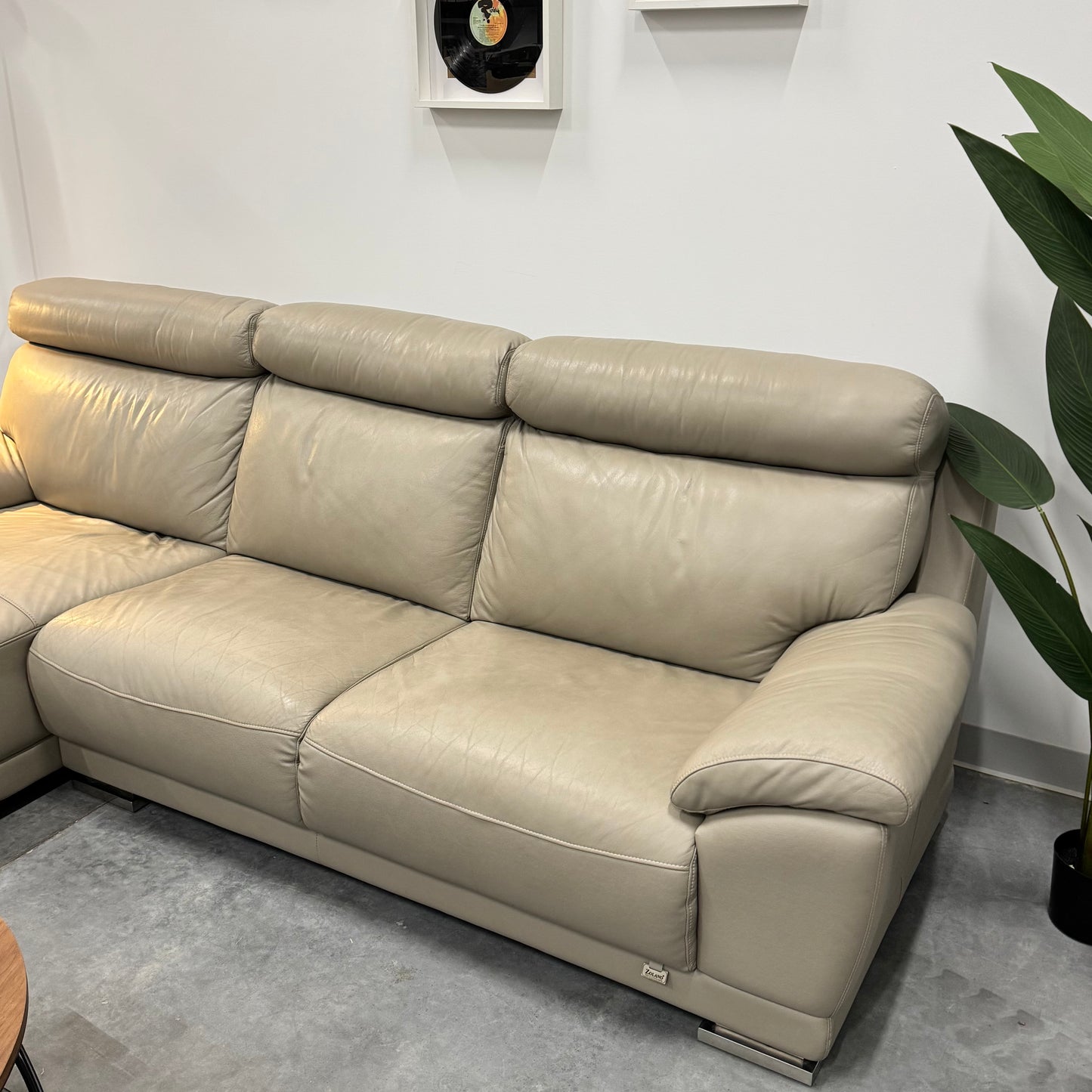 Zolano Genuine Leather 3 Seater Sofa with Chaise