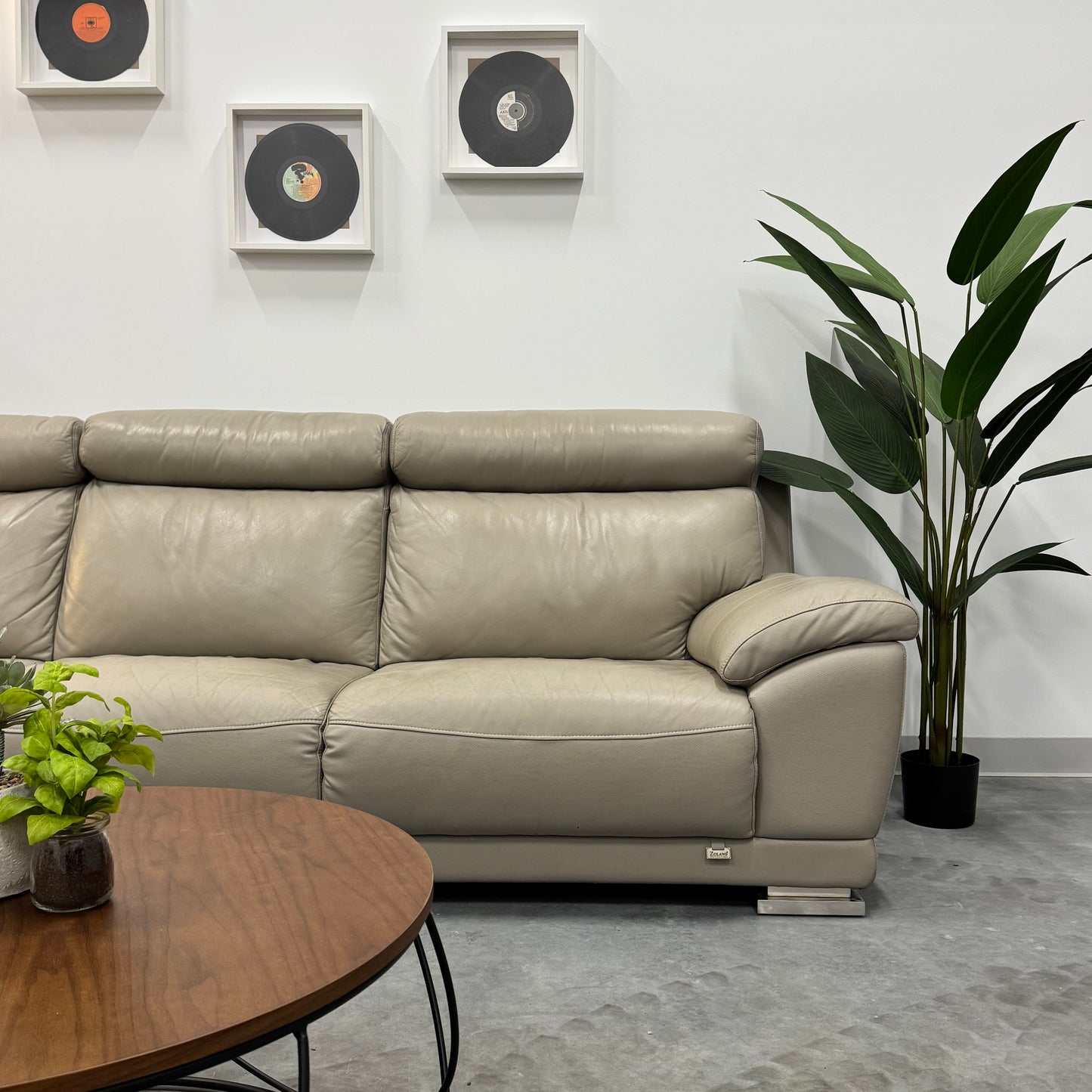 Zolano Genuine Leather 3 Seater Sofa with Chaise