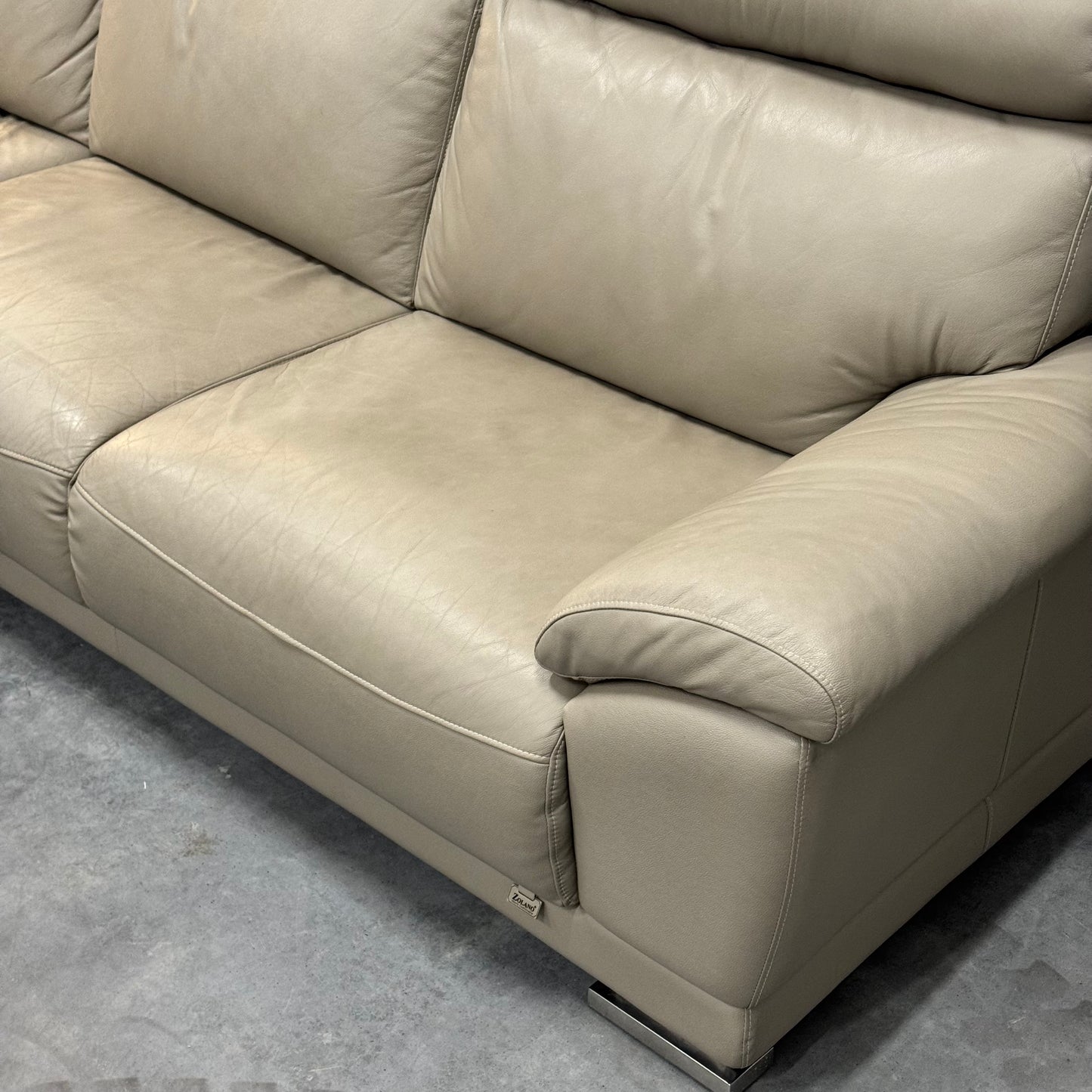 Zolano Genuine Leather 3 Seater Sofa with Chaise