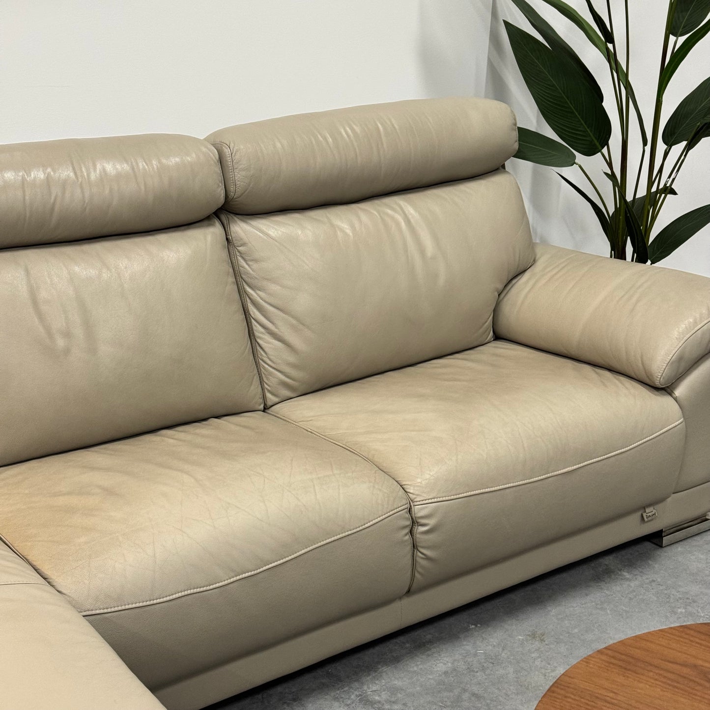 Zolano Genuine Leather 3 Seater Sofa with Chaise