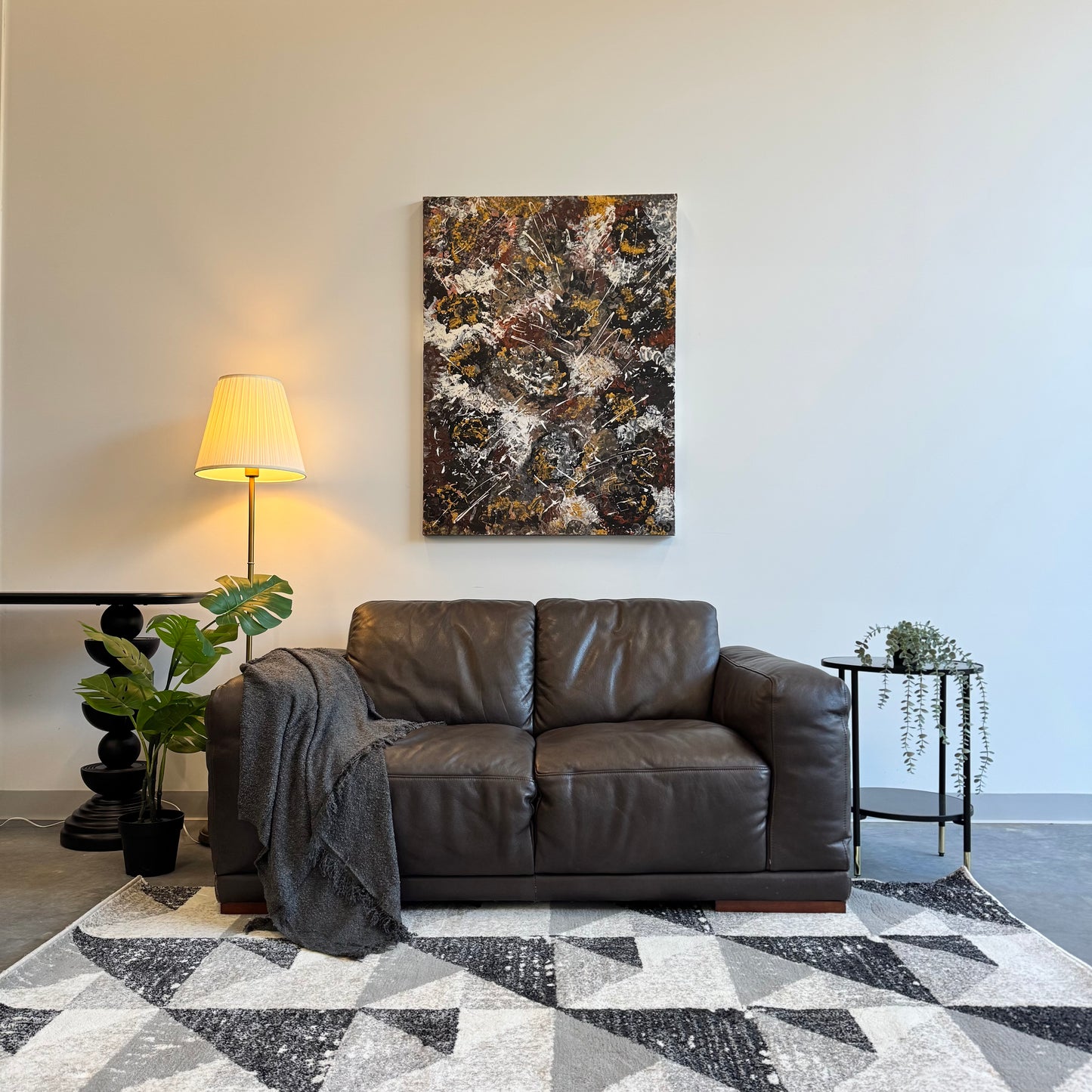 Plush Genuine Leather 2 Seater Sofa